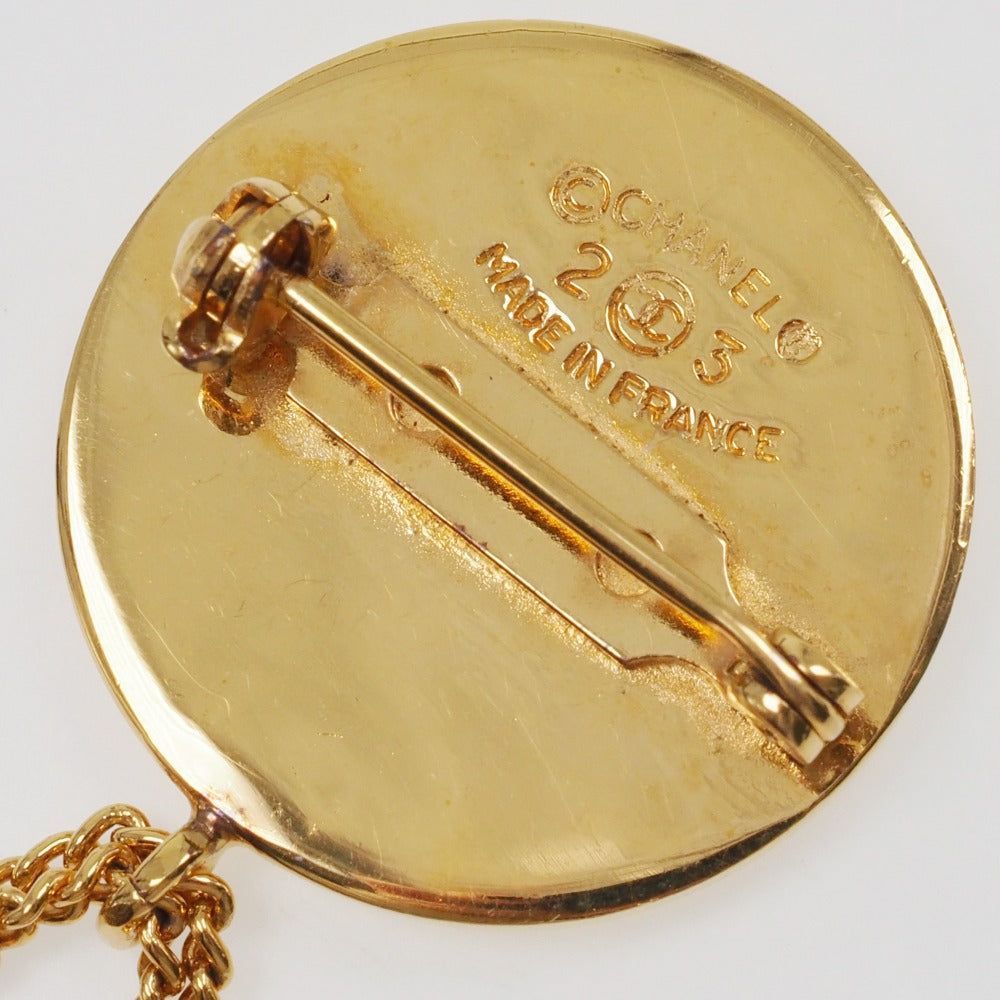 CHANEL Brooch Plated Gold gold   Matelasse bag motif COCO Mark Women