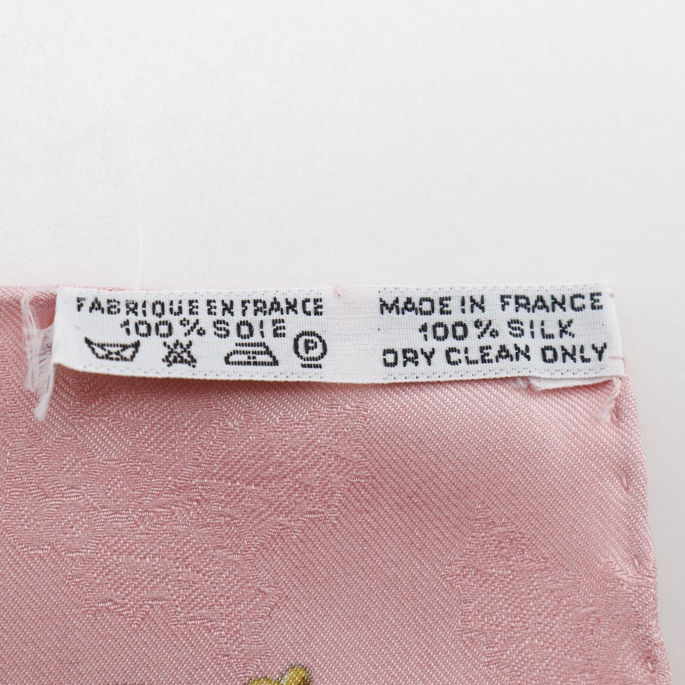 HERMES scarf silk pink Feather and bell Plumes et Grelots Carre90 Women  d