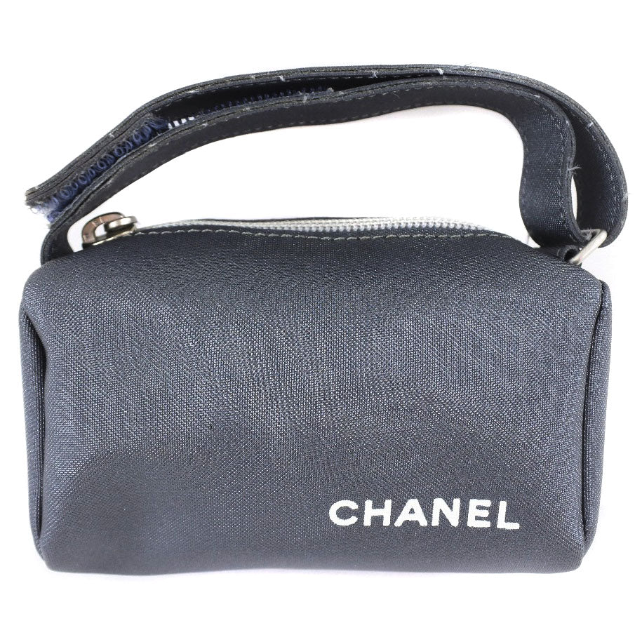 CHANEL Pouch Nylon gray logo   Women