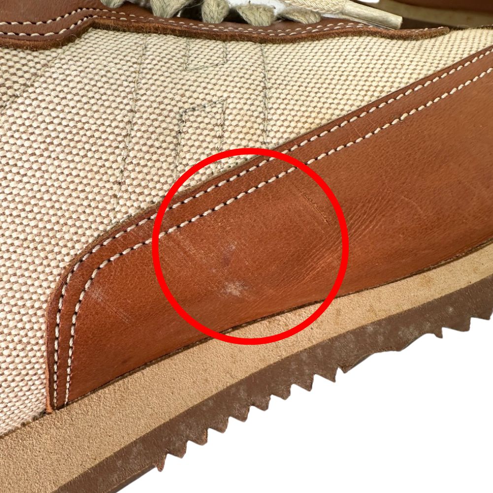 HERMES sneakers Leather, Canvas Brown H logo quick Women 37  d