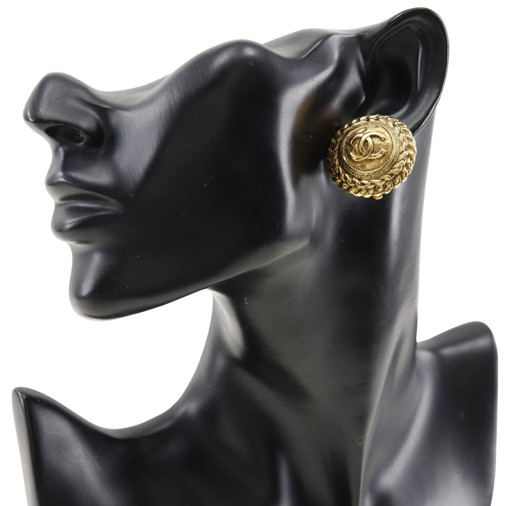 CHANEL Earring Plated Gold gold   COCO Mark Women