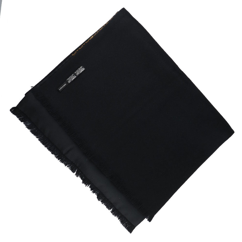 HERMES Scarf Silk, Angora black unisex(Unisex)  d
