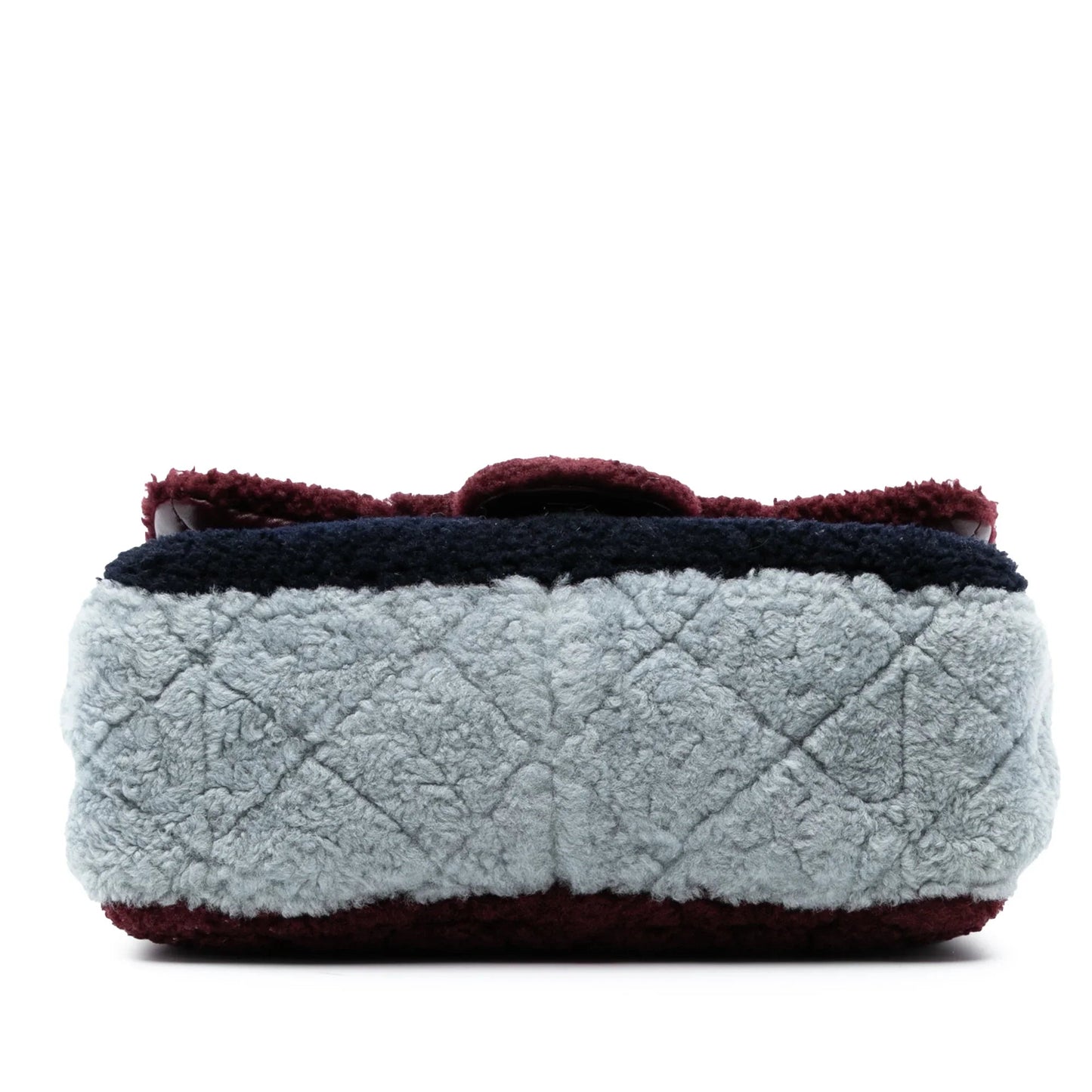 Red Chanel Medium Tricolor CC Quilted Shearling Single Flap Shoulder Bag