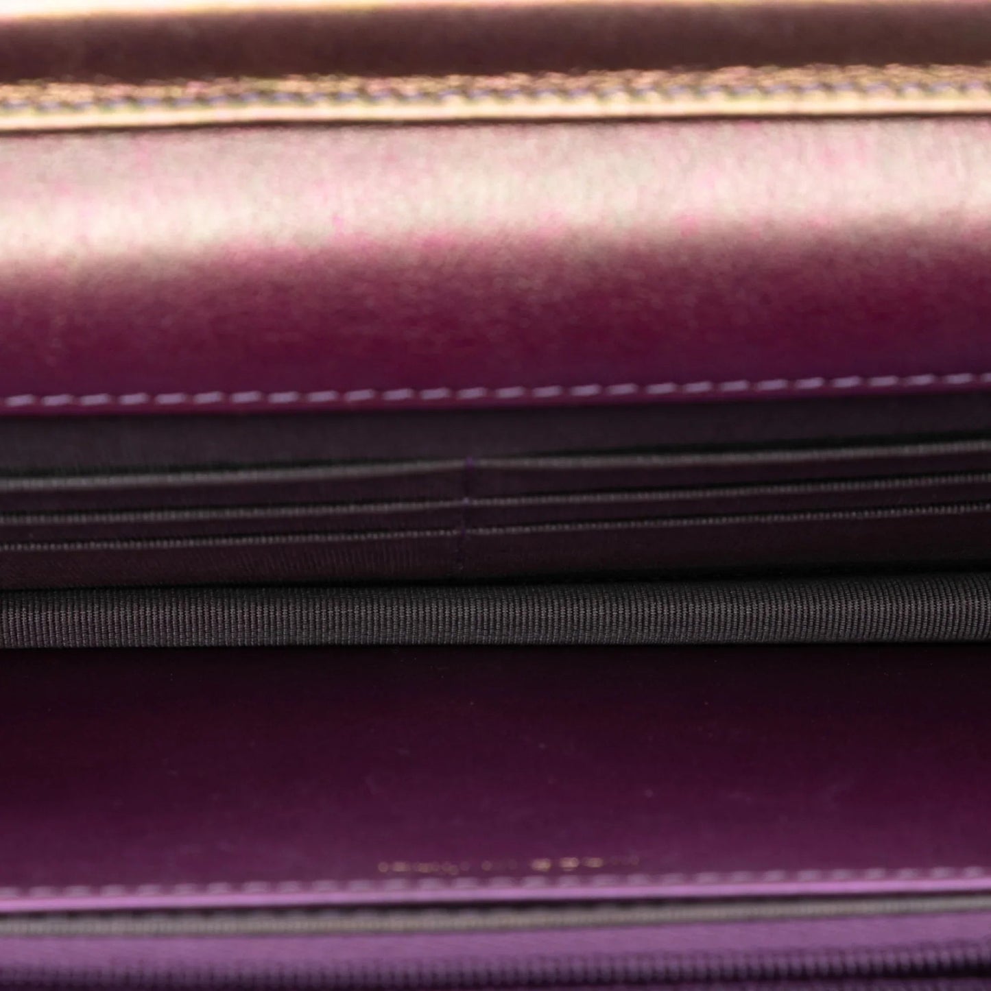 Purple Chanel CC Quilted Iridescent Lambskin Wallet on Chain Crossbody Bag
