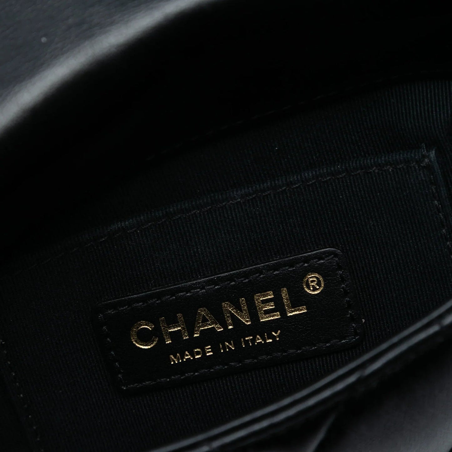Black Chanel Mini Quilted Lambskin Lacquered Chain Flap Crossbody Bag