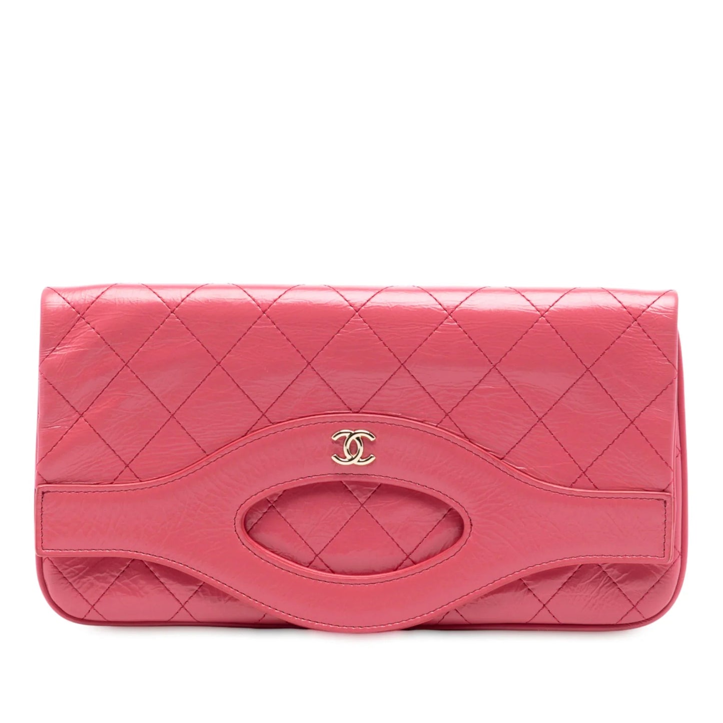 Pink Chanel Crumpled Calfskin 31 Clutch