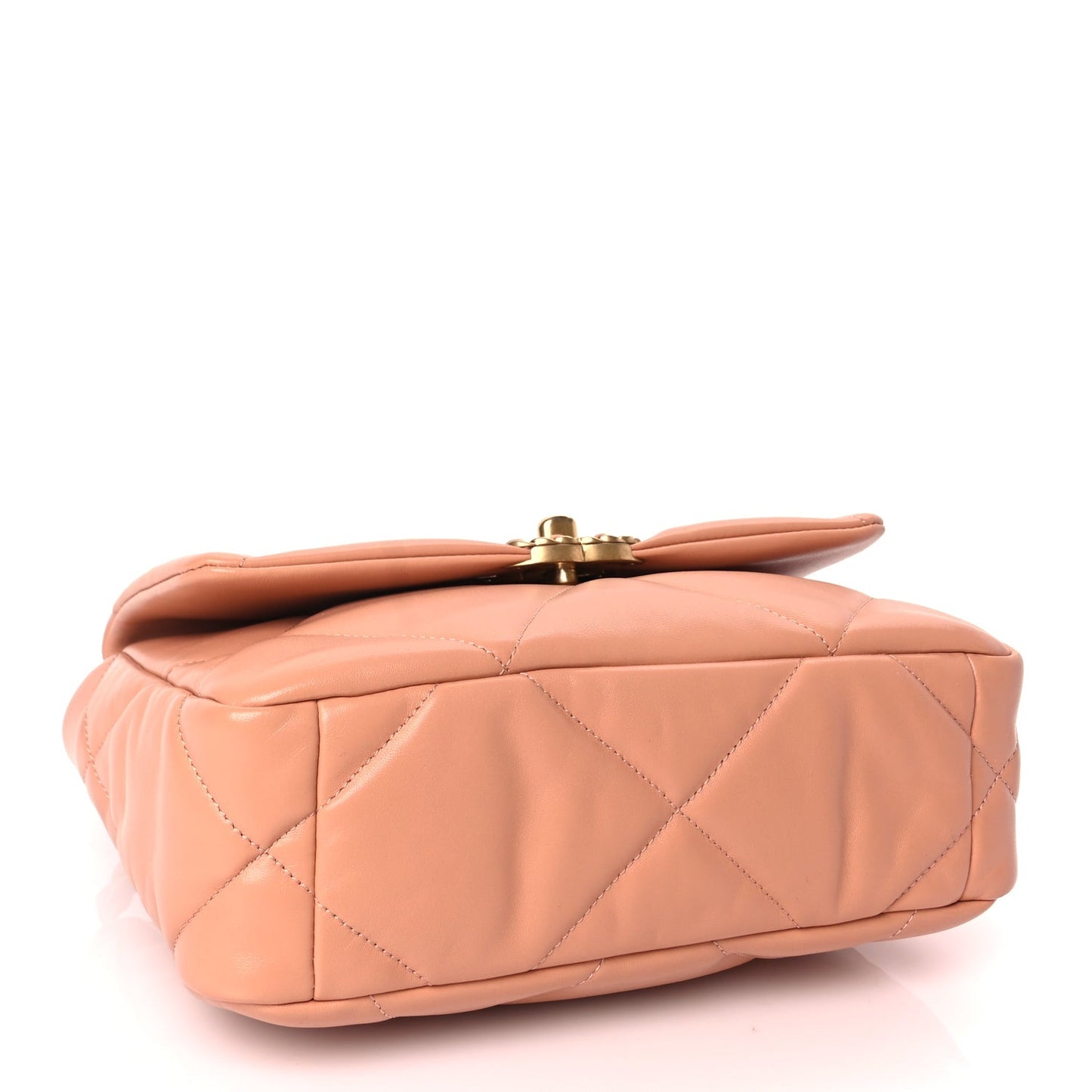 Chanel Lambskin Quilted Medium Chanel 19 Flap Beige