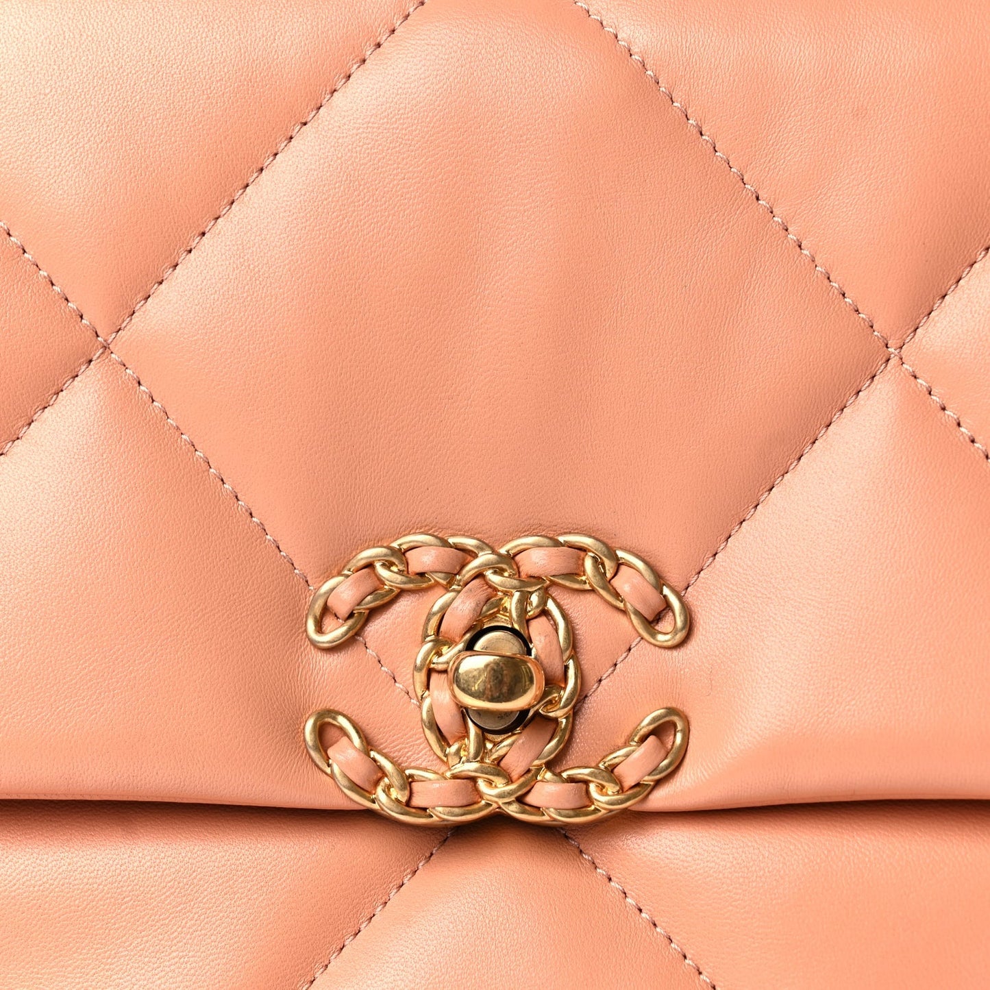 Chanel Lambskin Quilted Medium Chanel 19 Flap Beige