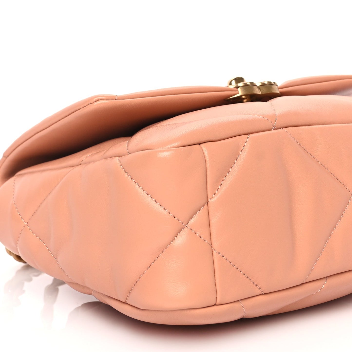 Chanel Lambskin Quilted Medium Chanel 19 Flap Beige