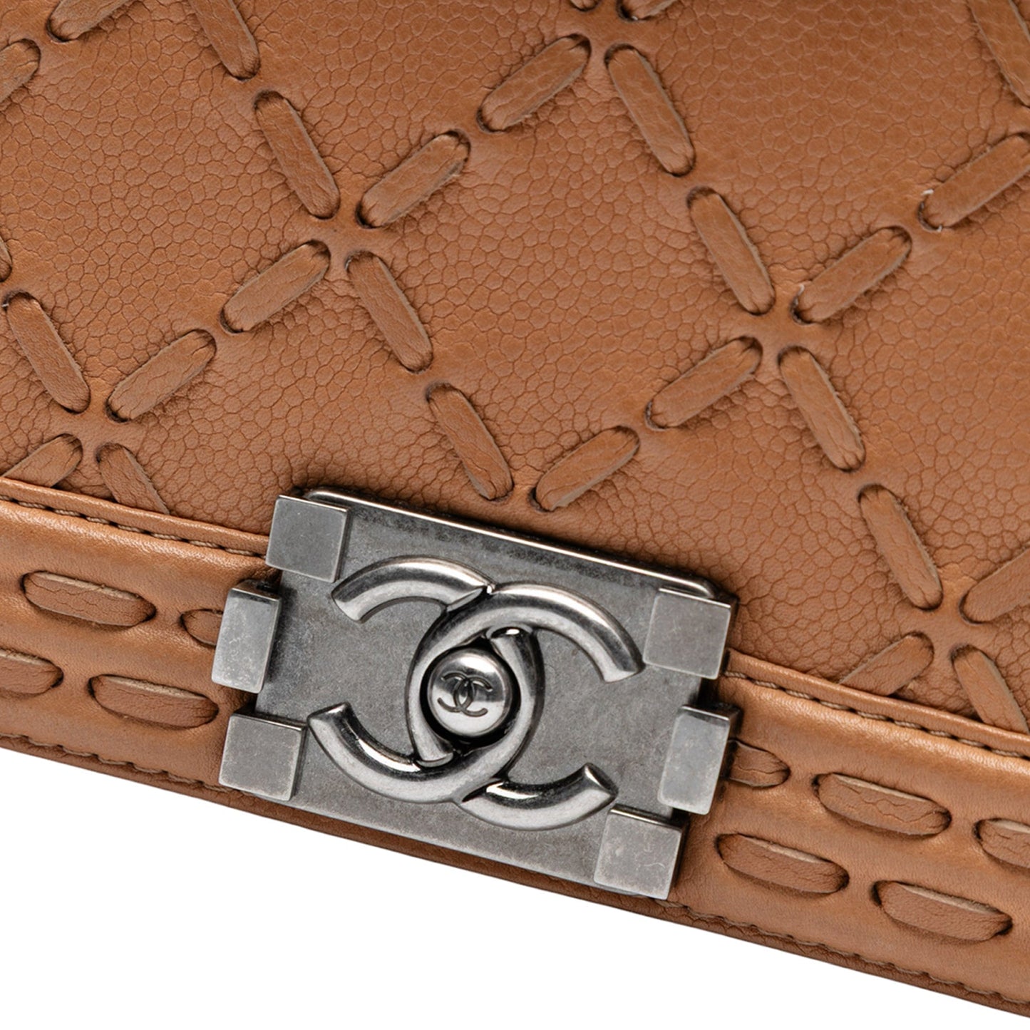Brown Chanel Medium Caviar Stitched Boy Flap Crossbody Bag