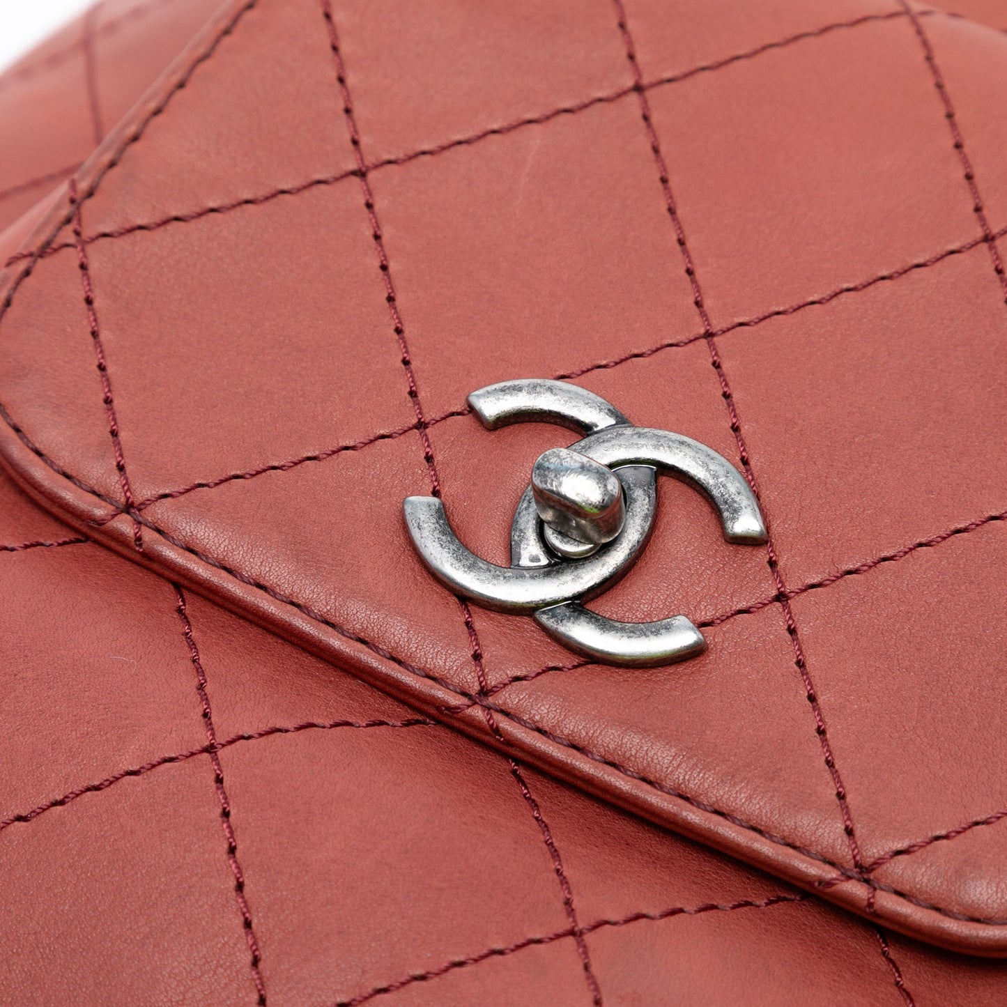 Red Chanel Medium Stitched Calfskin Urban Luxury Drawstring Backpack