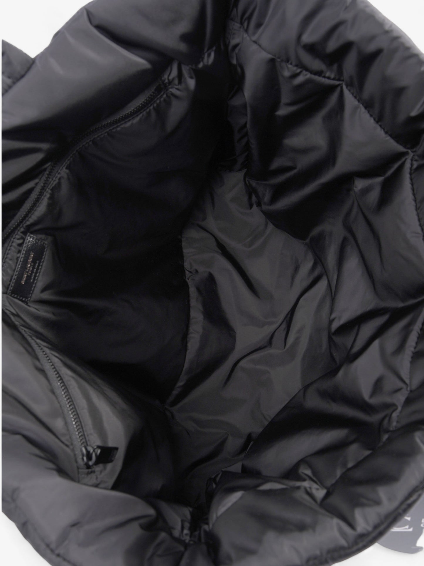 Saint Laurent Logo Detailed Puffer Tote Bag  Black Polyamide