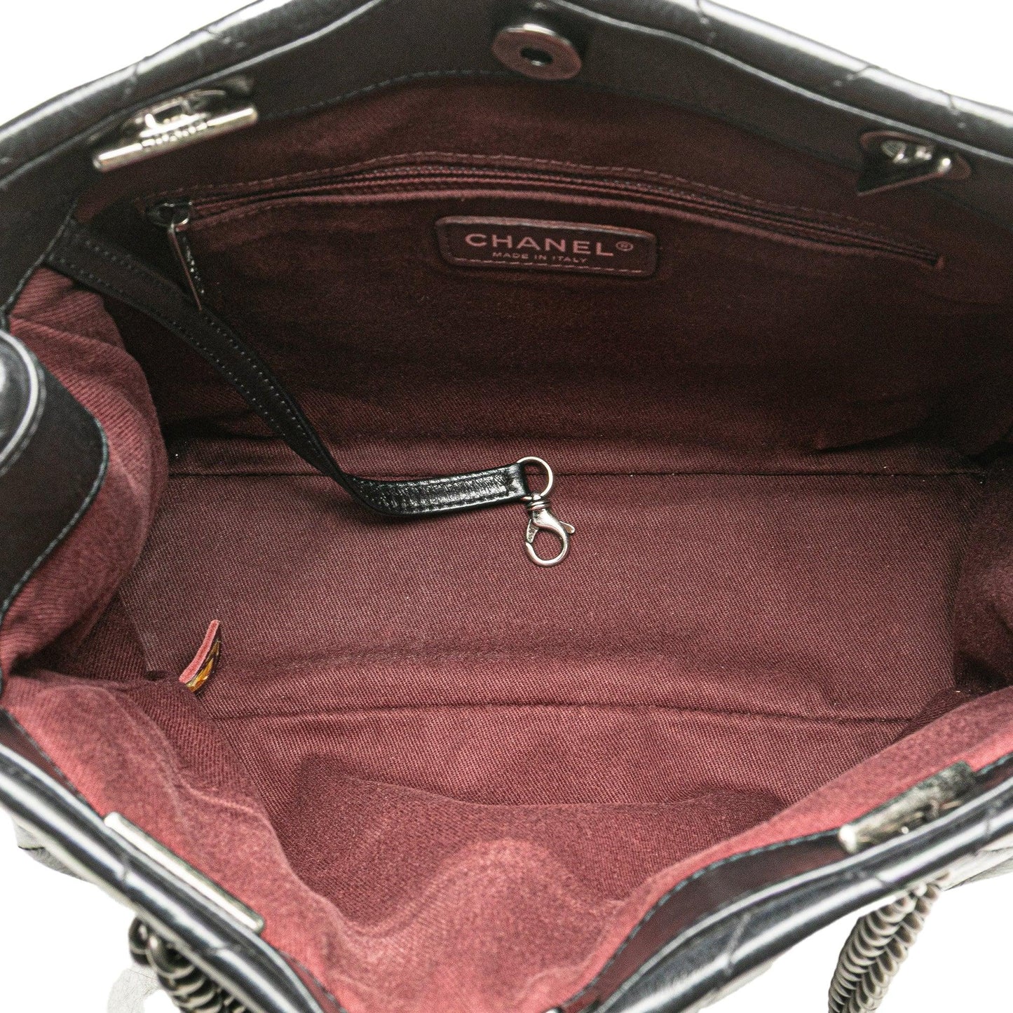 Black Chanel Small Quilted Glazed Calfskin Duo Color Tote