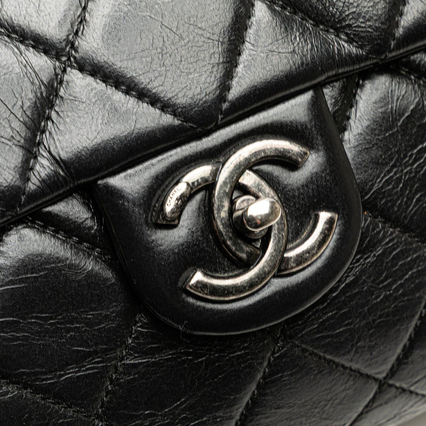 Black Chanel Small Quilted Glazed Calfskin Duo Color Tote