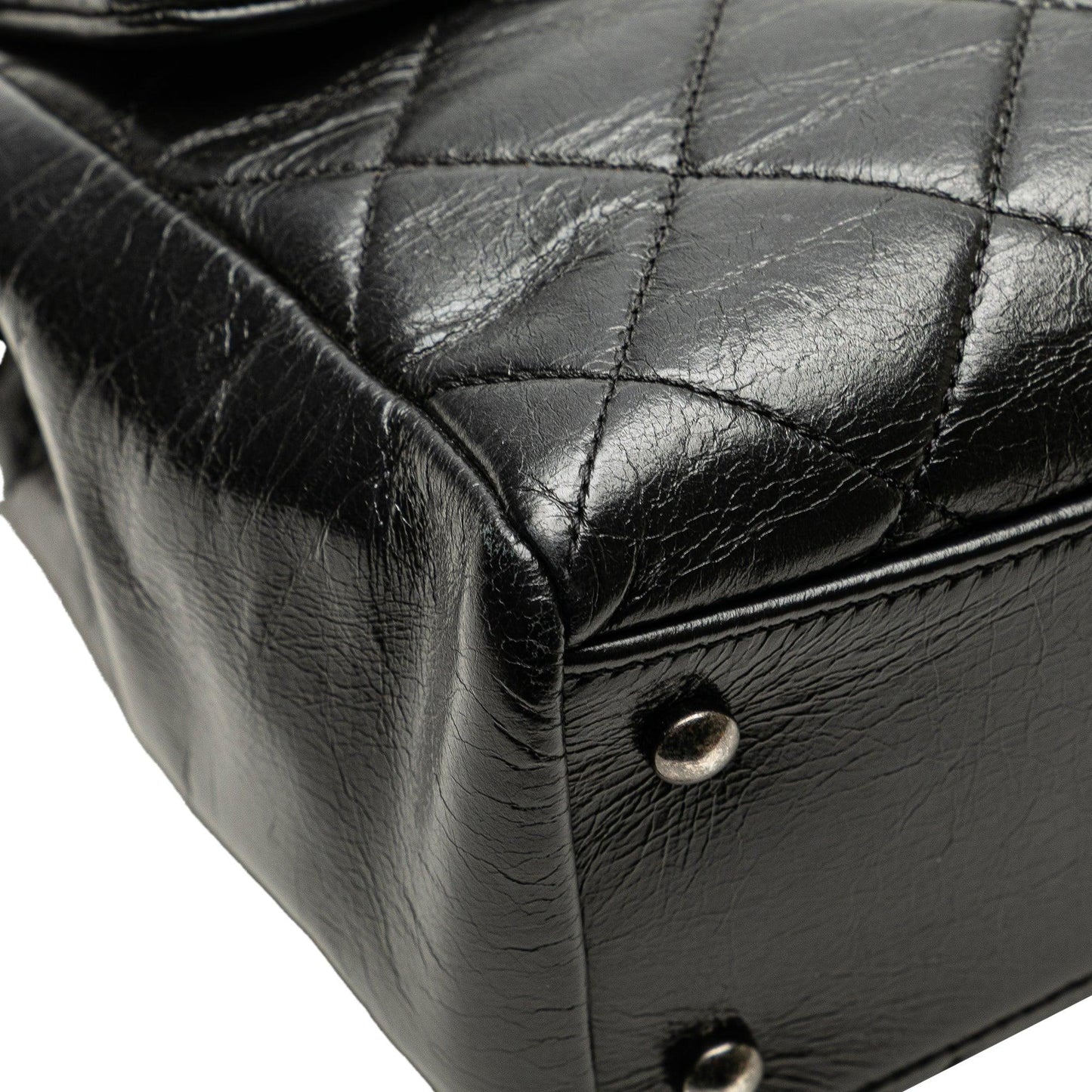 Black Chanel Small Quilted Glazed Calfskin Duo Color Tote