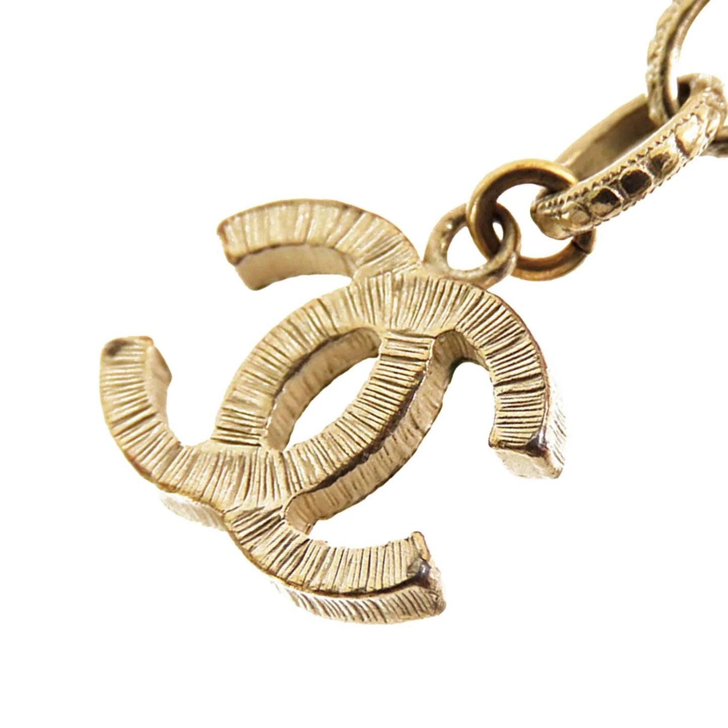 Gold Chanel CC Gold and Palladium Plated Station Bracelet
