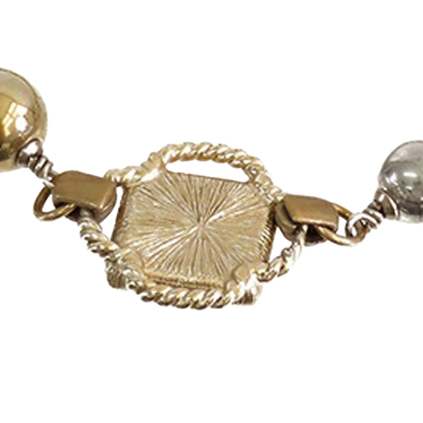 Gold Chanel CC Gold and Palladium Plated Station Bracelet