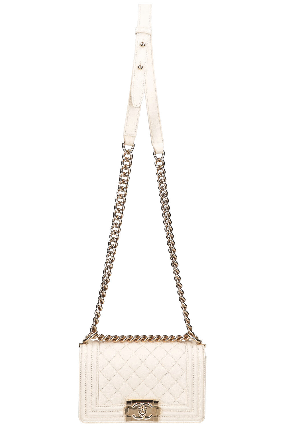 CHANEL Small Boy Bag Caviar Ivory