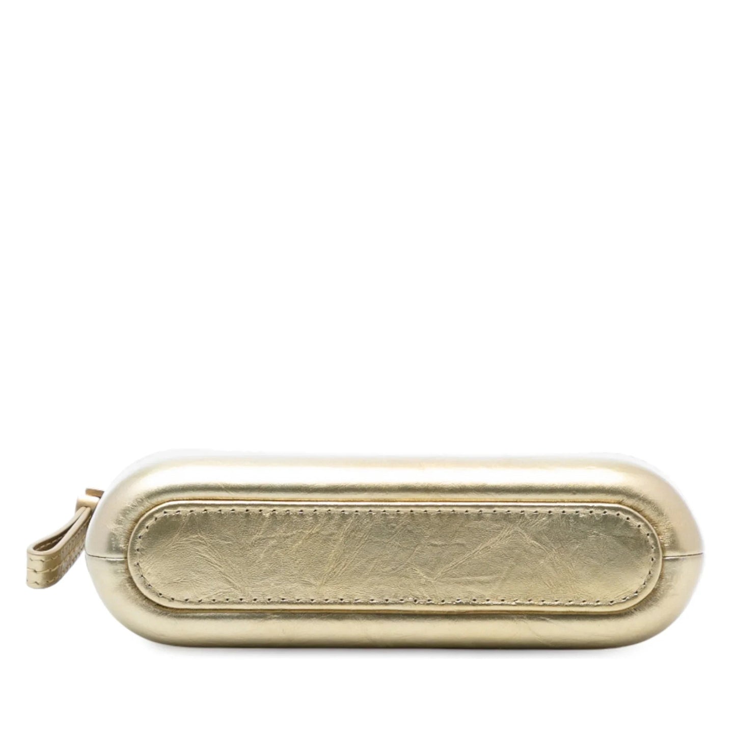 Gold Chanel Quilted Metallic Aged Calfskin Gabrielle Clutch With Chain Shoulder Bag