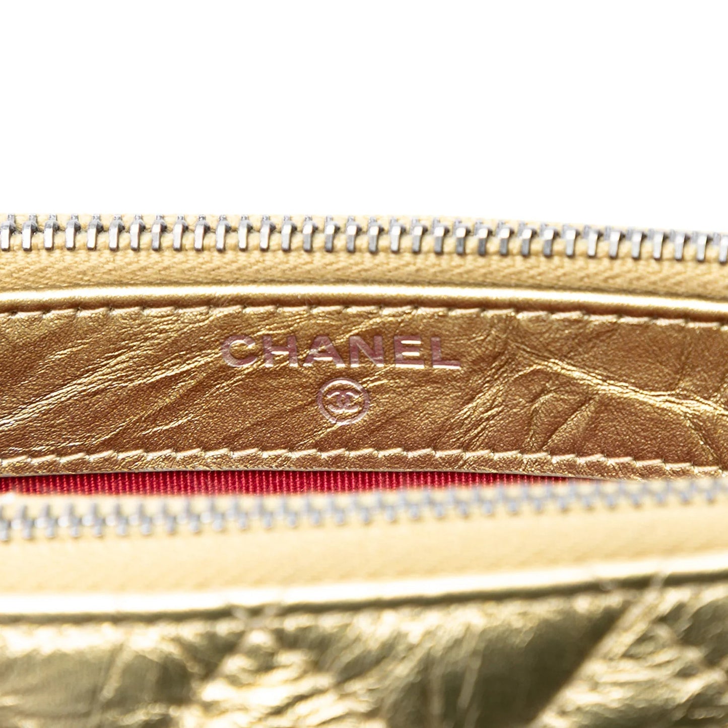 Gold Chanel Quilted Metallic Aged Calfskin Gabrielle Clutch With Chain Shoulder Bag