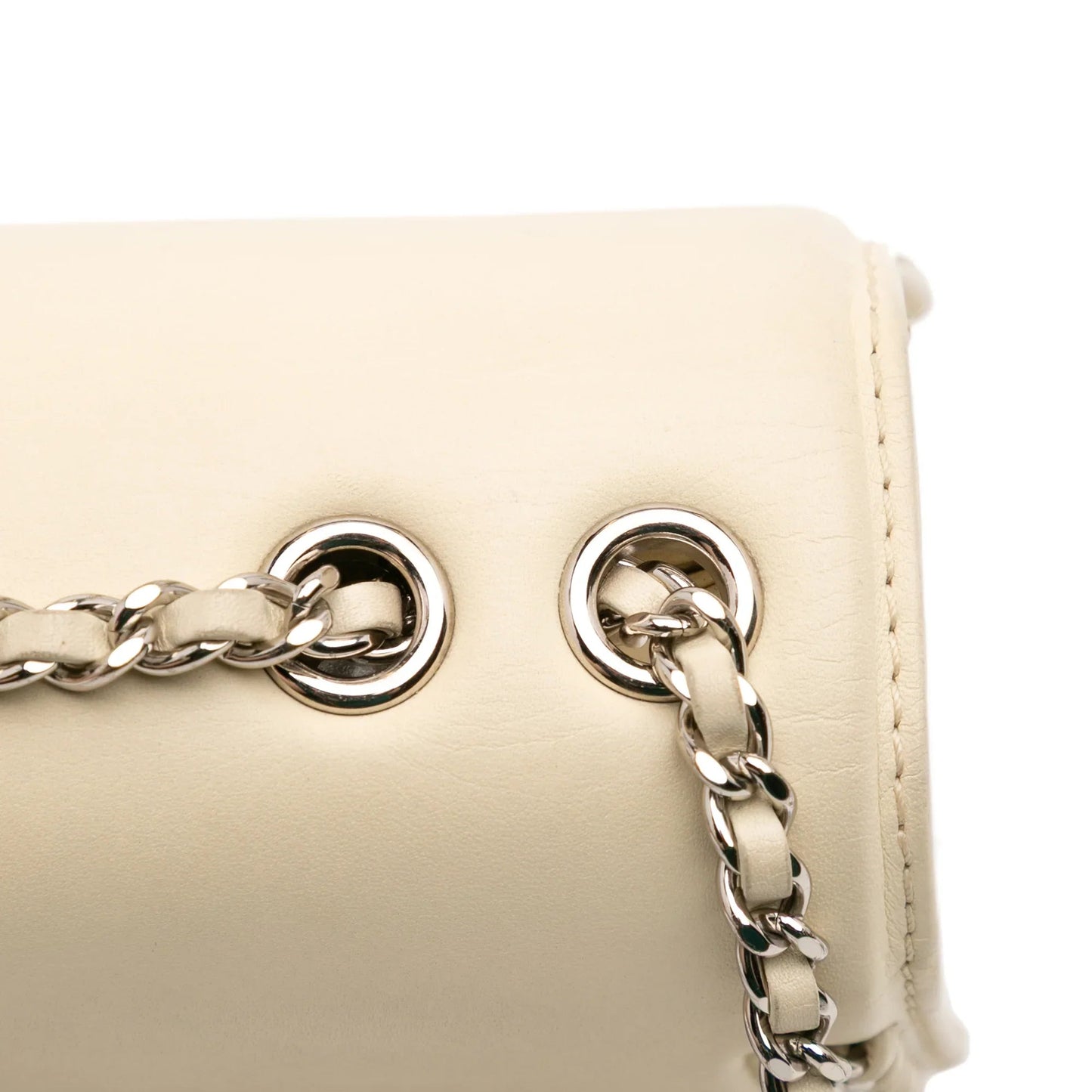 Beige Chanel Small Calfskin Braided Chic Flap Shoulder Bag