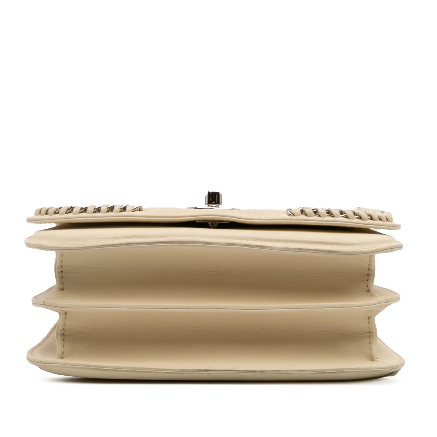 Beige Chanel Small Calfskin Braided Chic Flap Shoulder Bag