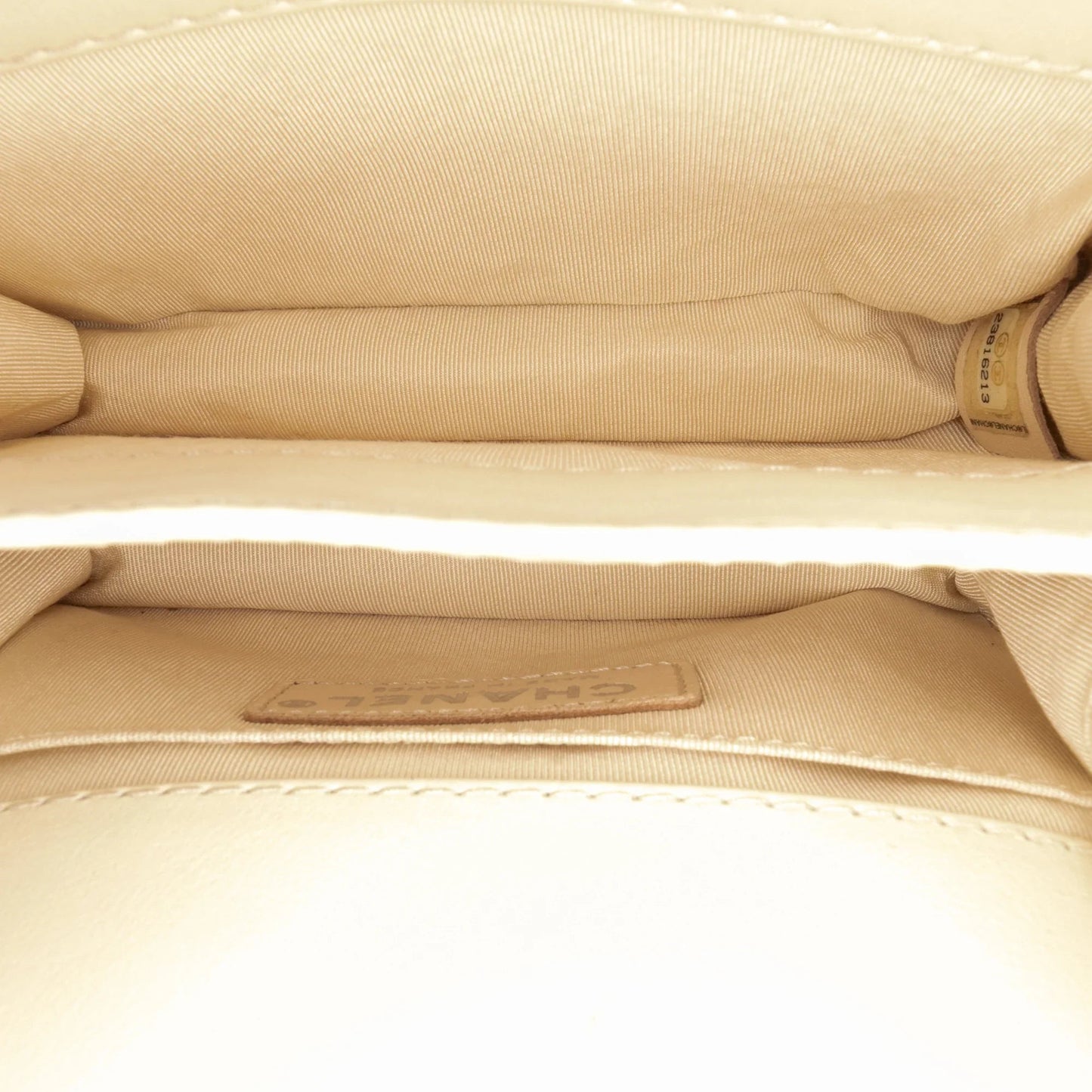 Beige Chanel Small Calfskin Braided Chic Flap Shoulder Bag