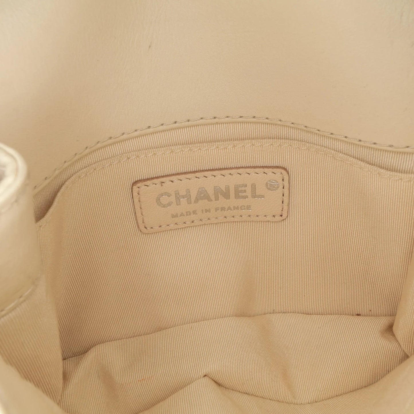 Beige Chanel Small Calfskin Braided Chic Flap Shoulder Bag