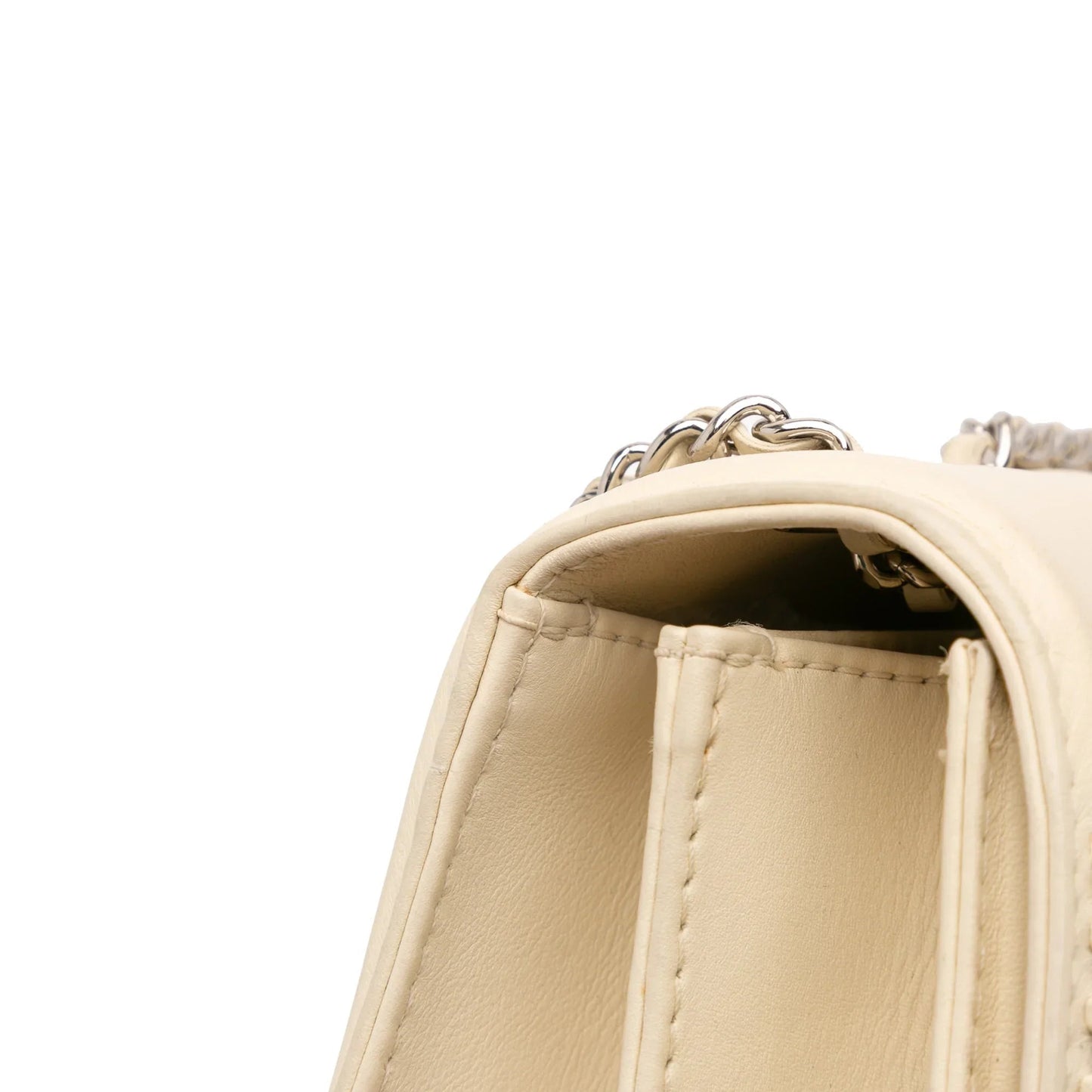 Beige Chanel Small Calfskin Braided Chic Flap Shoulder Bag