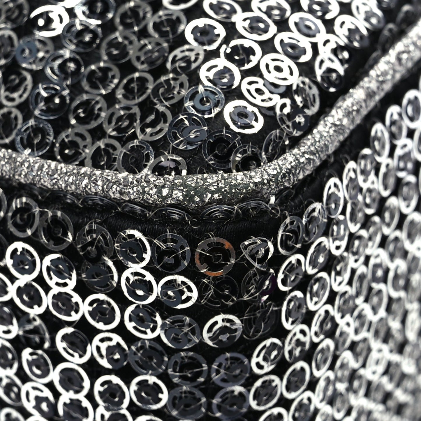 Chanel Sequin Medium Single Flap Dark Silver