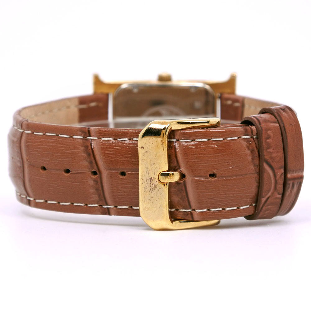 HERMES Watches Quartz RS1.501 Stainless Steel, Plated Gold, Leather Brown Ramsus H watch gold dial mens  d