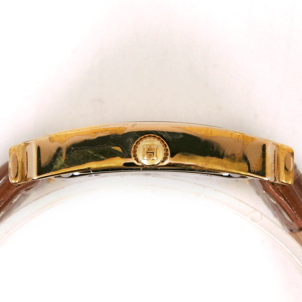 HERMES Watches Quartz RS1.501 Stainless Steel, Plated Gold, Leather Brown Ramsus H watch gold dial mens  d