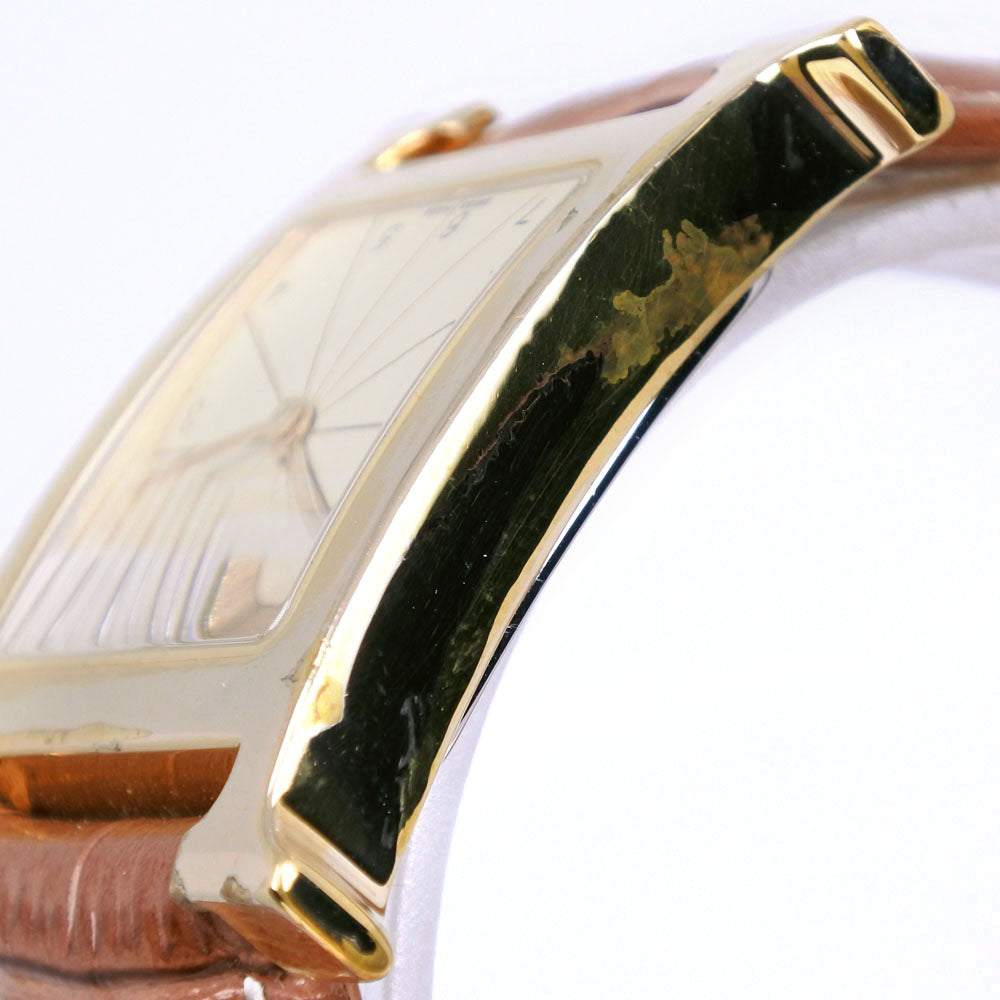 HERMES Watches Quartz RS1.501 Stainless Steel, Plated Gold, Leather Brown Ramsus H watch gold dial mens  d