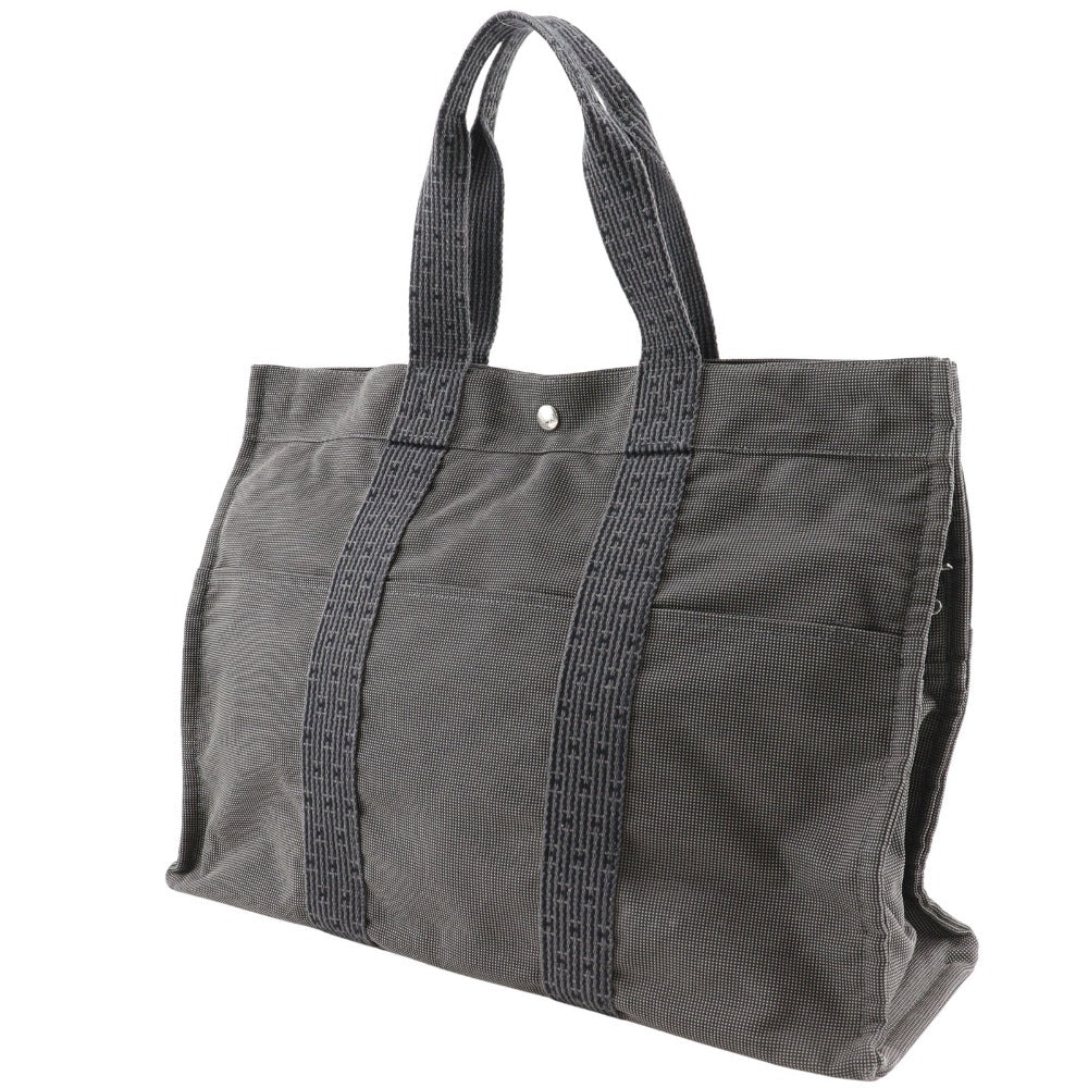 HERMES Tote Bag Nylon canvas gray Her Line Tote GM unisex(Unisex)  d