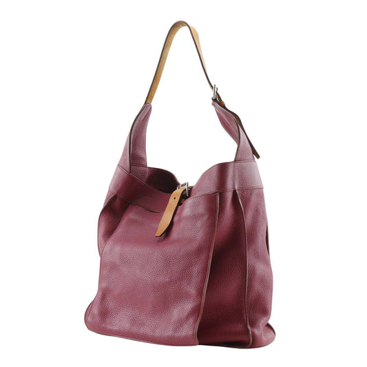 HERMES Shoulder Bag Taurillon Clemence Red Marwali GM Women  d
