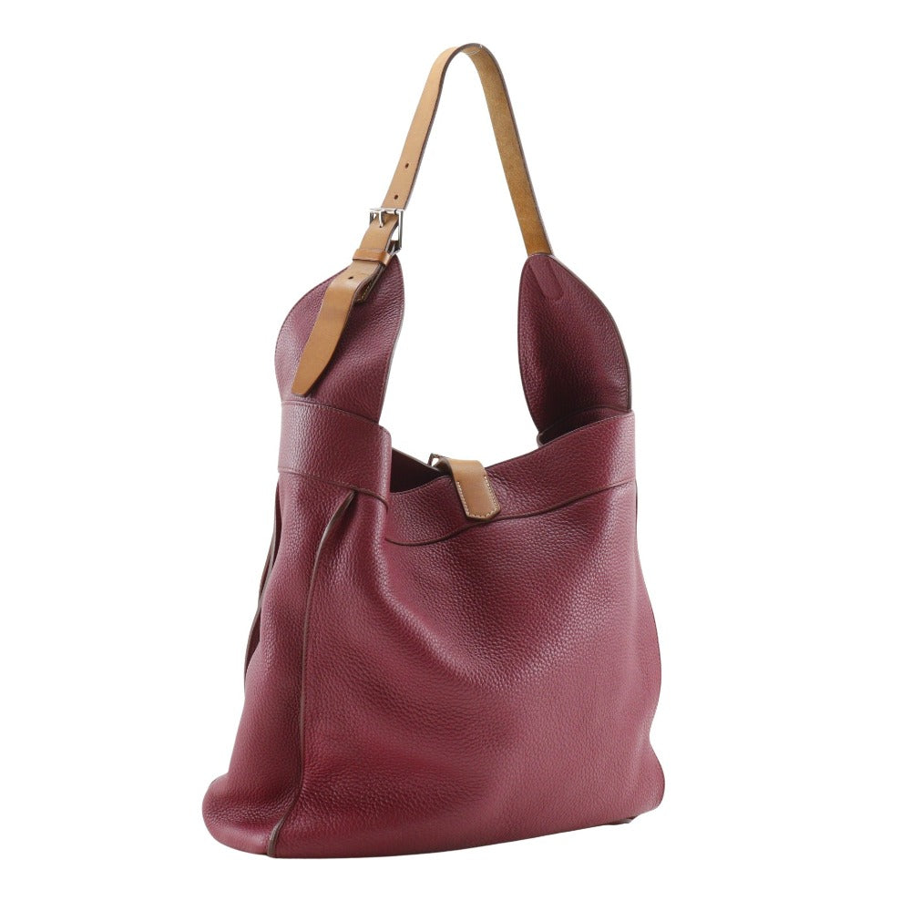 HERMES Shoulder Bag Taurillon Clemence Red Marwali GM Women  d