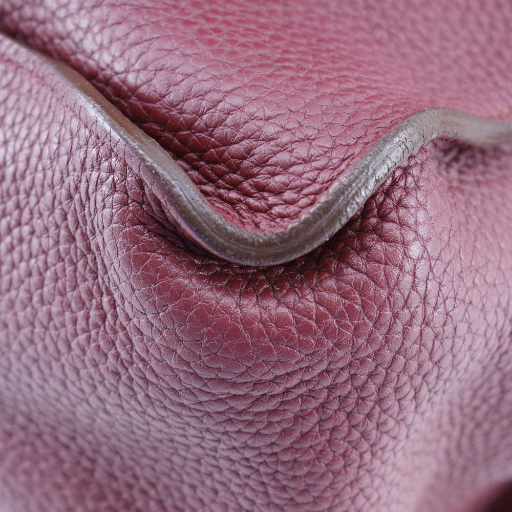 HERMES Shoulder Bag Taurillon Clemence Red Marwali GM Women  d