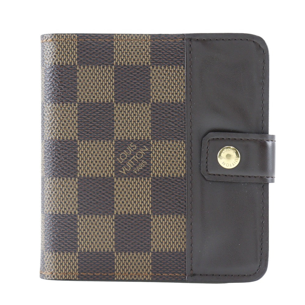 LOUIS VUITTON Bifold Wallet M61668 Damier canvas Brown Compact zip Women  d