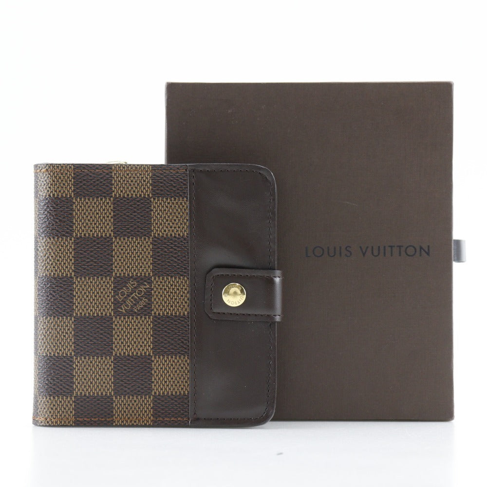 LOUIS VUITTON Bifold Wallet M61668 Damier canvas Brown Compact zip Women  d