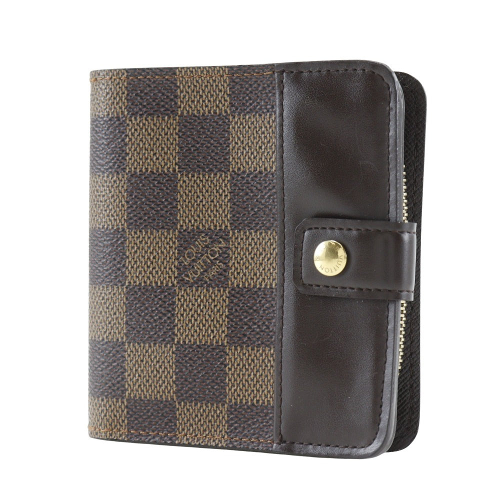 LOUIS VUITTON Bifold Wallet M61668 Damier canvas Brown Compact zip Women  d
