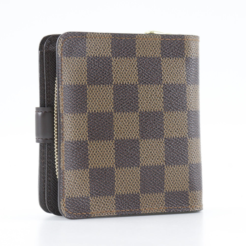 LOUIS VUITTON Bifold Wallet M61668 Damier canvas Brown Compact zip Women  d