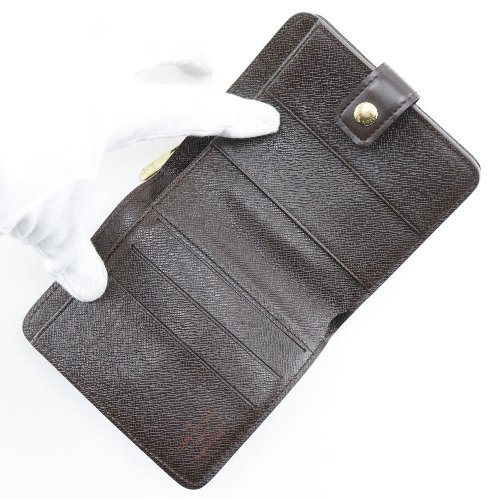 LOUIS VUITTON Bifold Wallet M61668 Damier canvas Brown Compact zip Women  d
