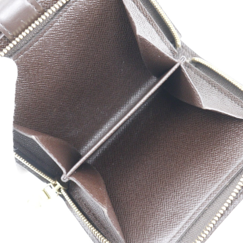 LOUIS VUITTON Bifold Wallet M61668 Damier canvas Brown Compact zip Women  d