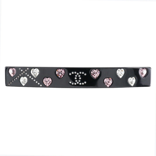 CHANEL Valletta Plastic, Rhinestone black heart COCO Mark