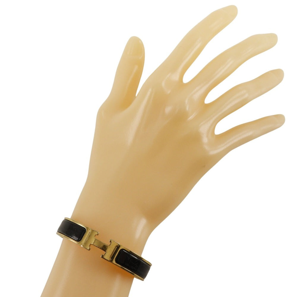 HERMES Bangle Plated Gold black Click H Women  d
