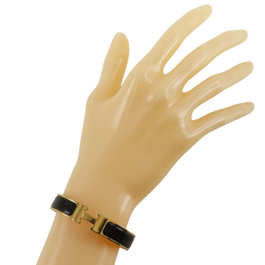 HERMES Bangle Plated Gold black Click H Women  d