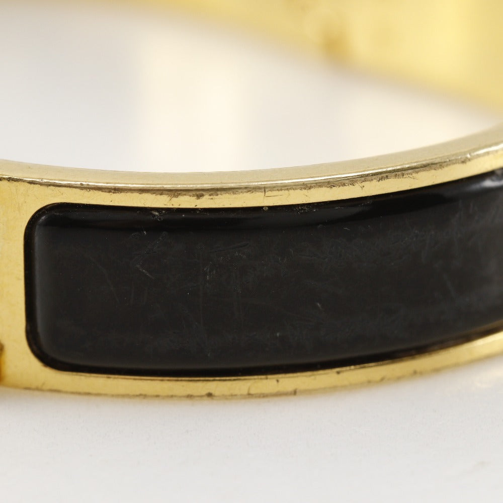 HERMES Bangle Plated Gold black Click H Women  d