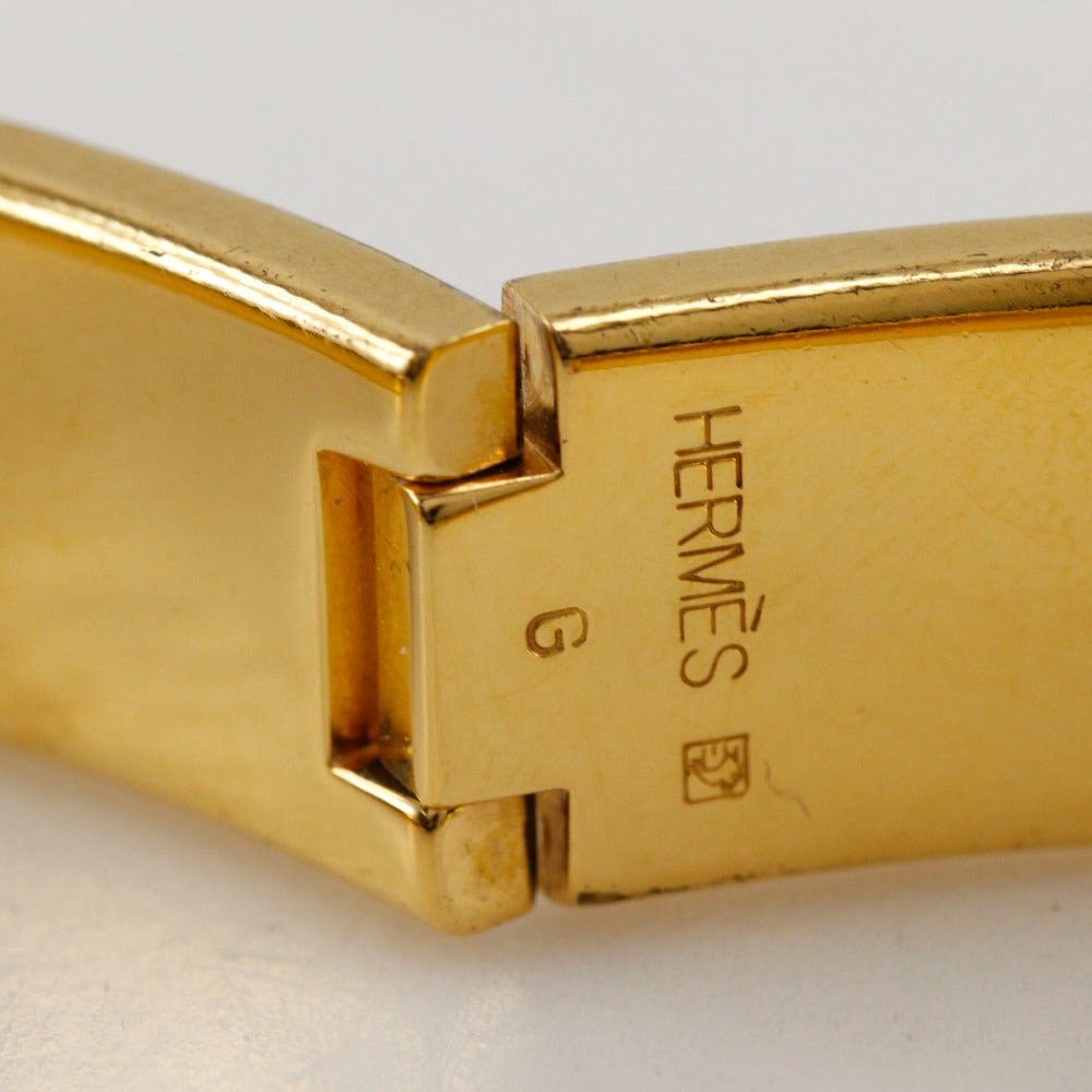 HERMES Bangle Plated Gold black Click H Women  d