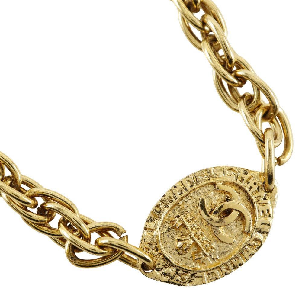 CHANEL Necklace Plated Gold gold long COCO Mark