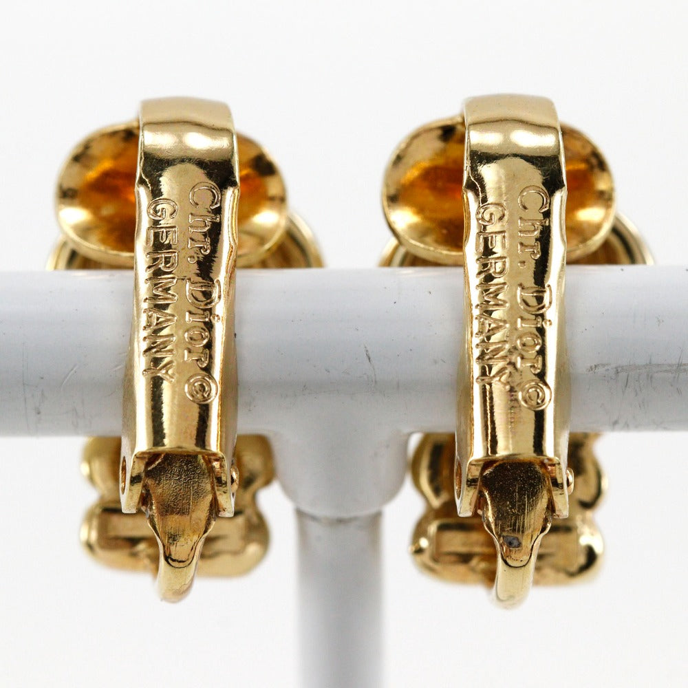 Dior   Gold Plated Rhinestone Earrings